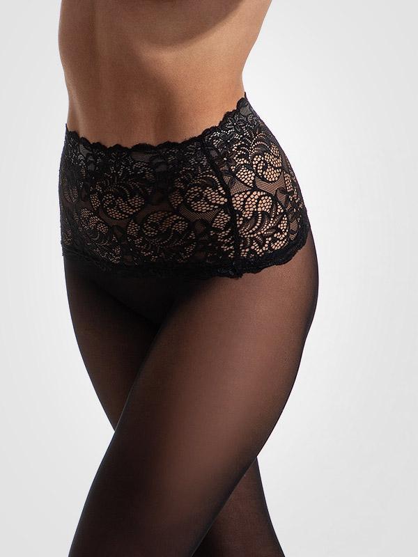 Amour бесшовные колготки с талией на силиконе "Naked 30 Den Black"