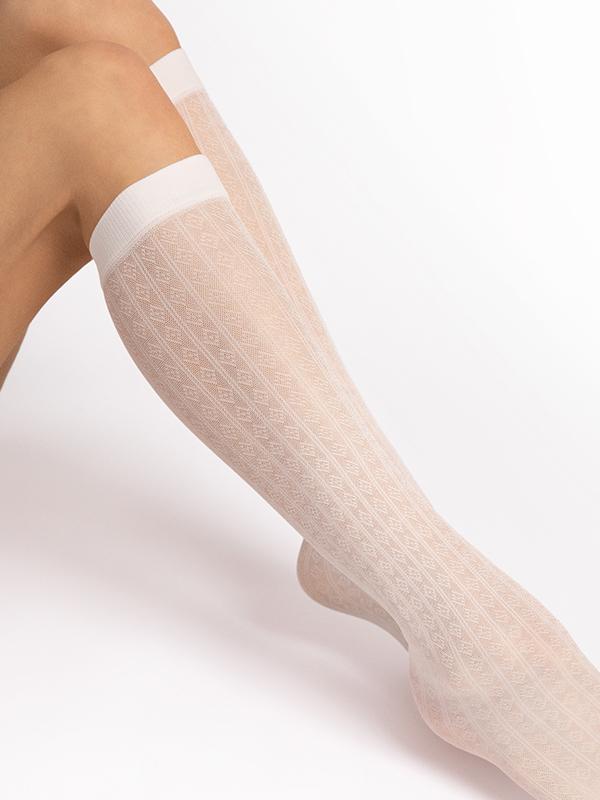 Fiore узорчатые гольфы "Diamond Rush 30 Den Off White"