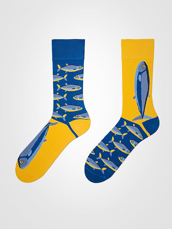 Spalvotos Kojines unisex medvilninės kojinės "Fisherman Identity Yellow - Blue"