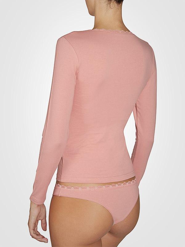 Ysabel Mors Cotton Long Sleeve T-shirt Melrot Pink