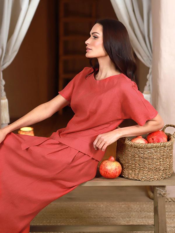 Lega Linen Blouse Velna Raspberry