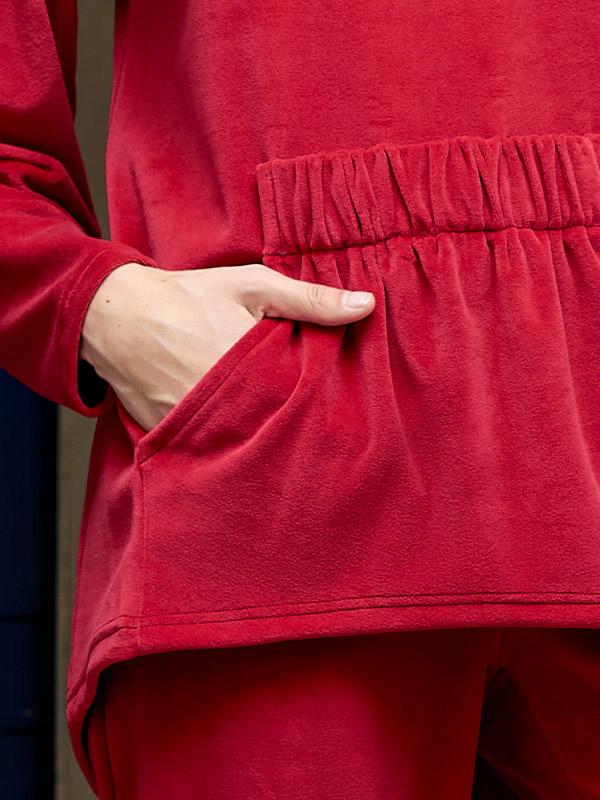 Lega medvilninis laisvalaikio džemperis "Minella Red Velour"