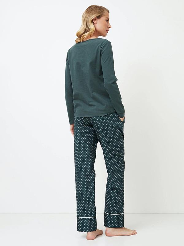 Aruelle ilga medvilninė pižama "Griselle Long Emerald"