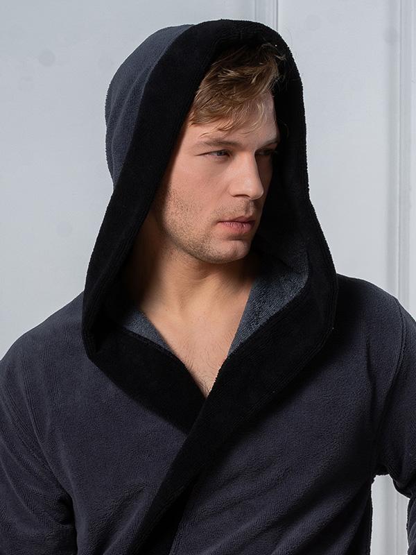 Belmanetti Men's Double-layered Robe William Grey - Black