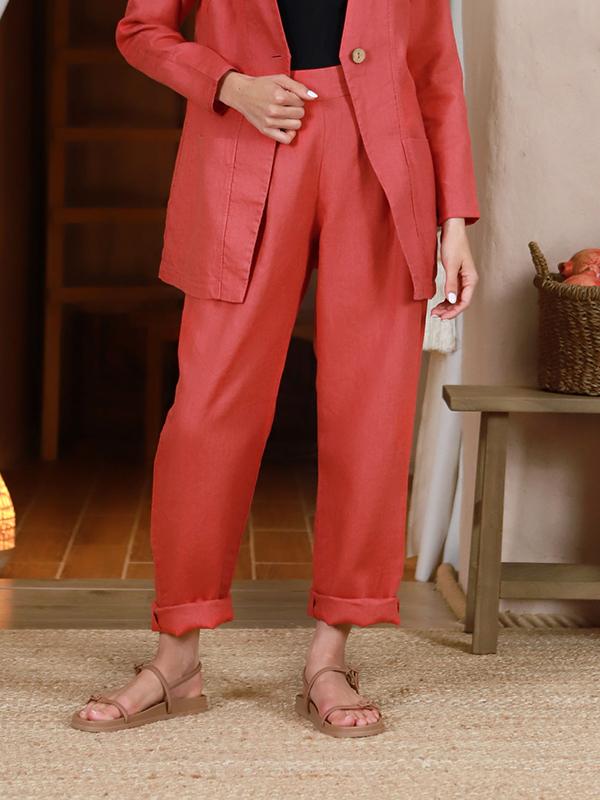 Lega Linen Trousers Santa Raspberry