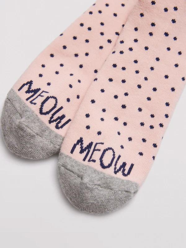 Ysabel Mora цветные хлопковые носки "Rona Pink - Navy Dots"