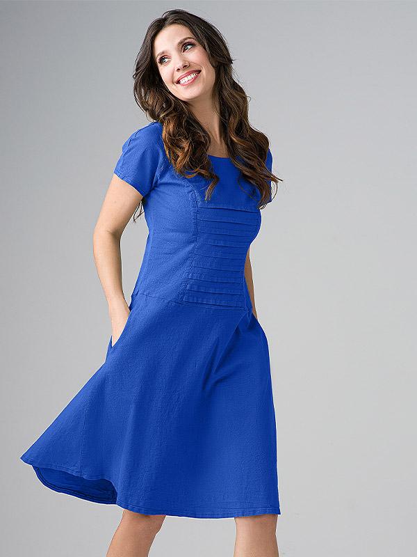 Lega tampraus lino suknelė "Tatiana Royal Blue"