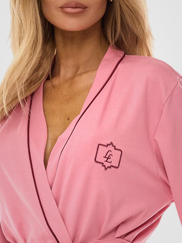L&L Viscose Dressing Gown Darcy Pink