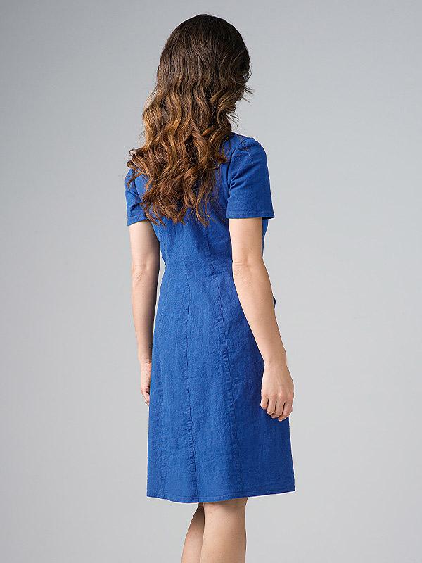 Lega tampraus lino suknelė "Agnesa Royal Blue"