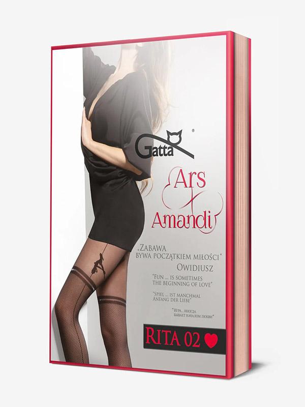 Gatta pėdkelnės su kojinių imitacija "Rita 02 Black - Silver Lurex"
