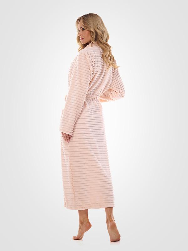 L&L Long Patterned Robe Ritta Pink