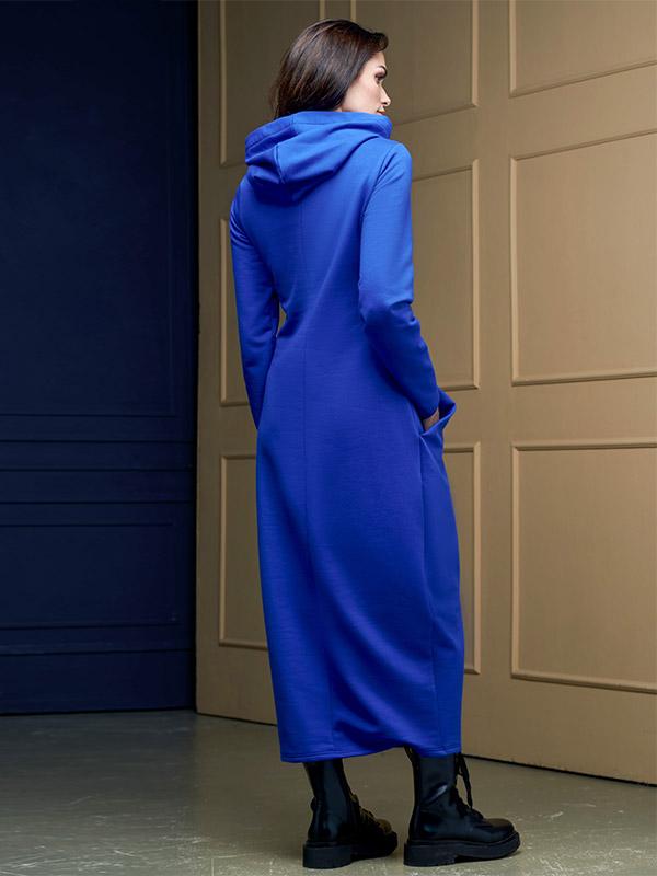 Lega ilga medvilninė suknelė su gobtuvu "Patricia Royal Blue"