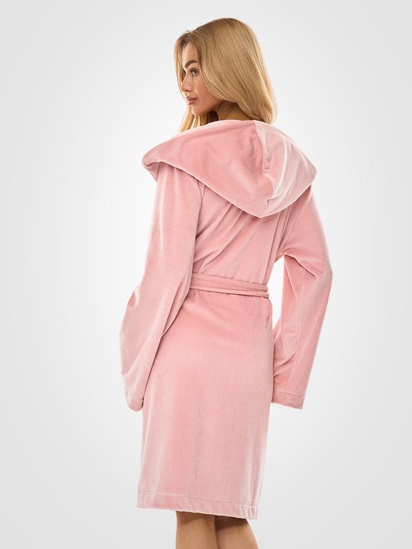 L&L Patterned Dressing Gown Luna Pink Velour