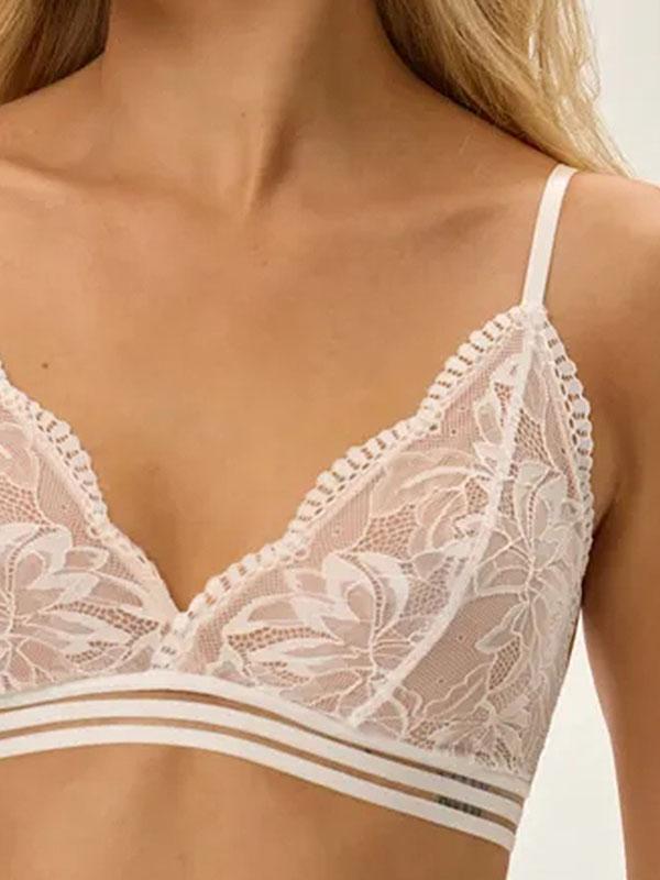 Esotiq кружевной бралетт "Outline White - Nude"