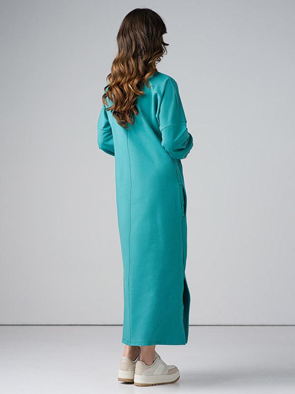 Lega ilga medvilninė suknelė "Bruna Turquoise"
