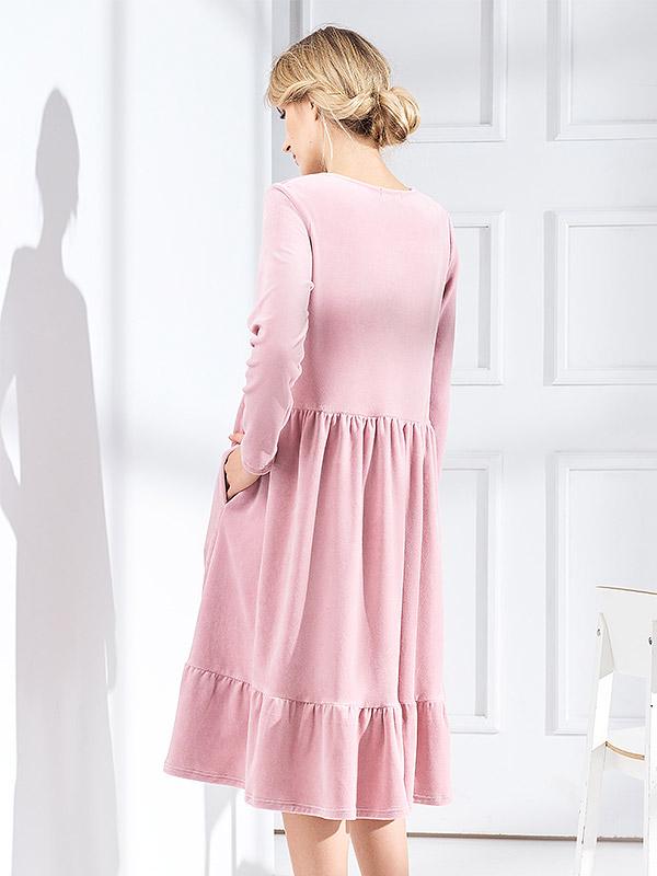 Lega medvilninė suknelė "Bonna Pink Velour"