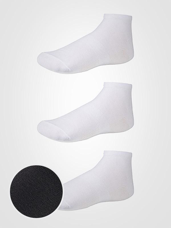 Ysabel Mora комплект из 3-х пар спортивных хлопковых носков "Low Cut Breathable Black"