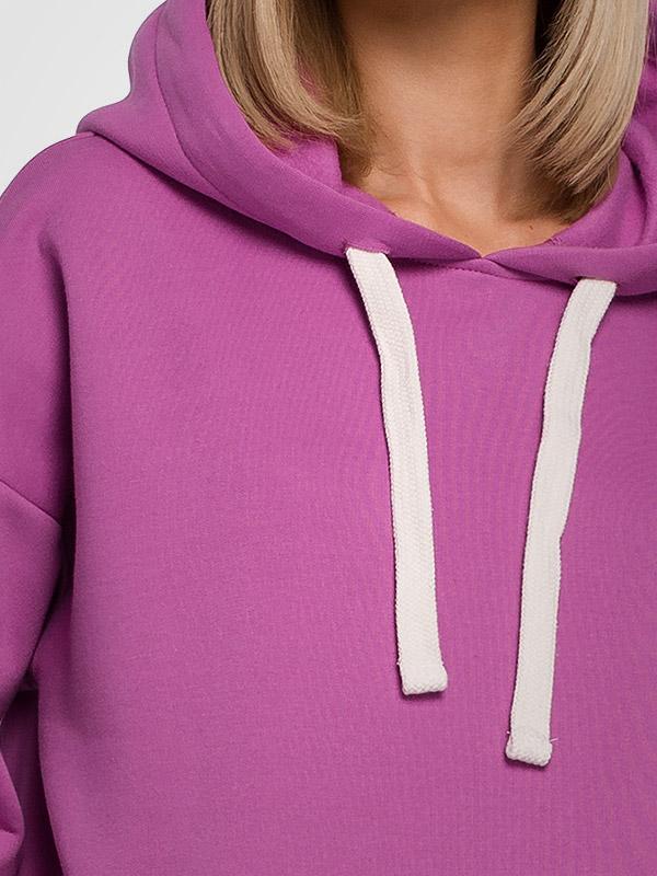 MOE ilgas oversize medvilninis džemperis su gobtuvu "Bianca Lavender"