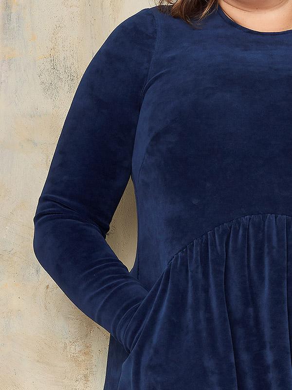 Lega medvilninė platėjanti suknelė "Semila Blue Velour"