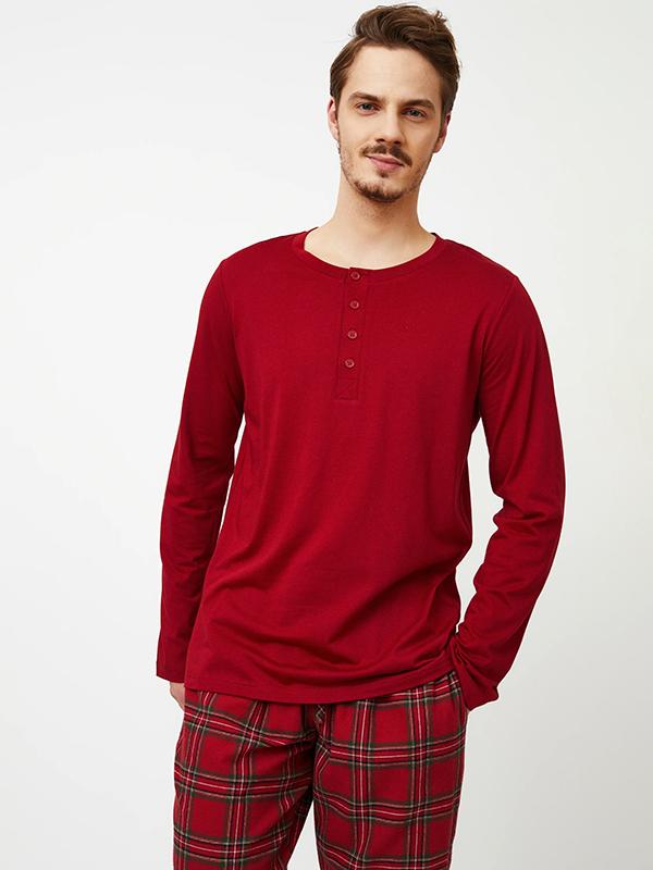 Aruelle Men's Pyjamas in Cotton and Modal Harry Long Red