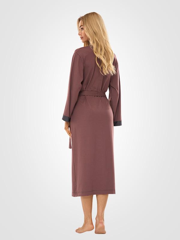 L&L Long Viscose Robe Rajana Long Plum - Graphite