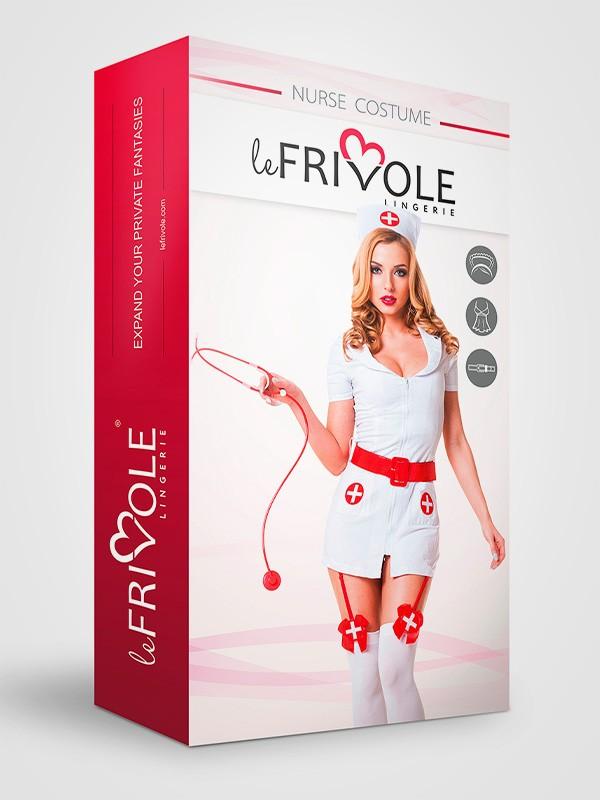Le Frivole 3 dalių kostiumas "Nurse Savanah White - Red"