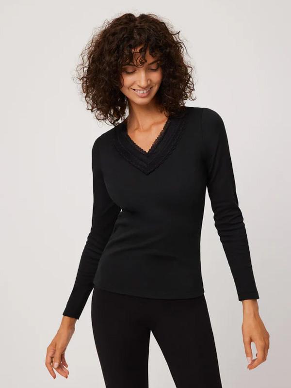 Ysabel Mora Long-sleeved Shirt Vanga Black
