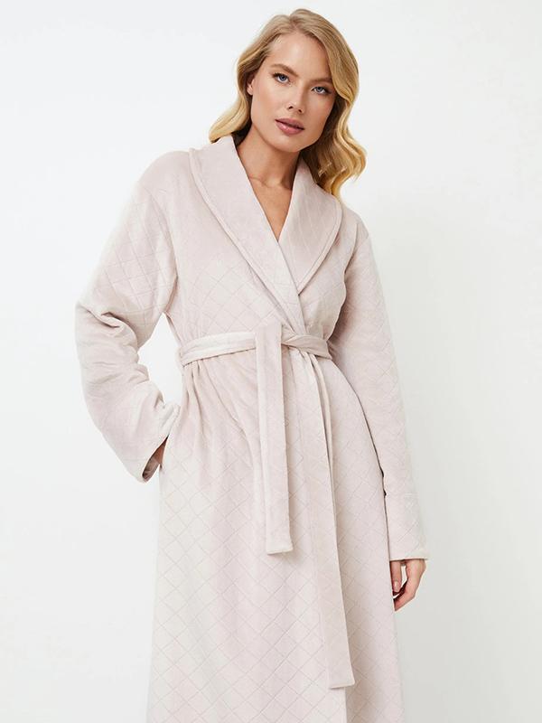 Aruelle Long Patterned Robe Elle Beige