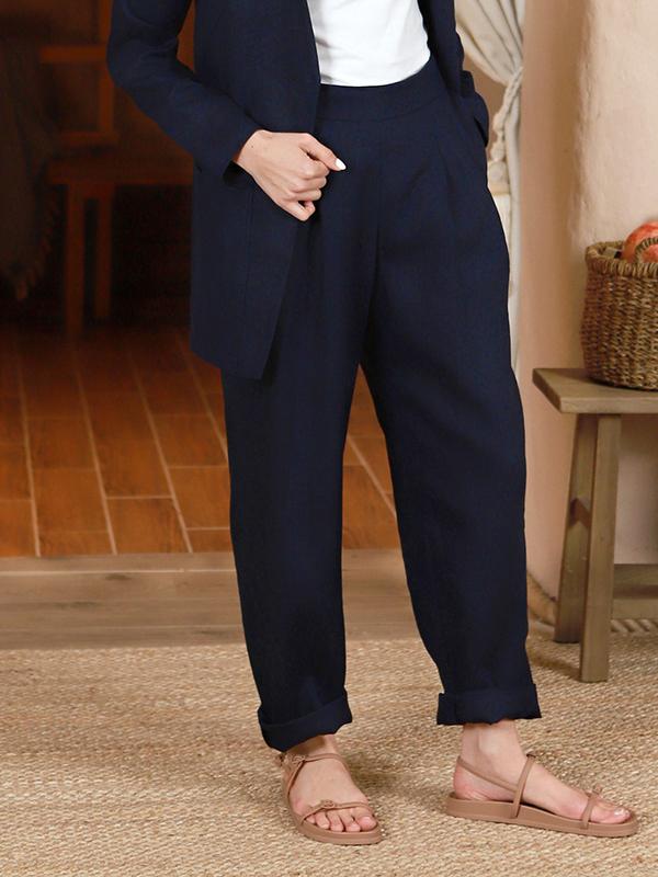Lega Linen Trousers Santa Navy