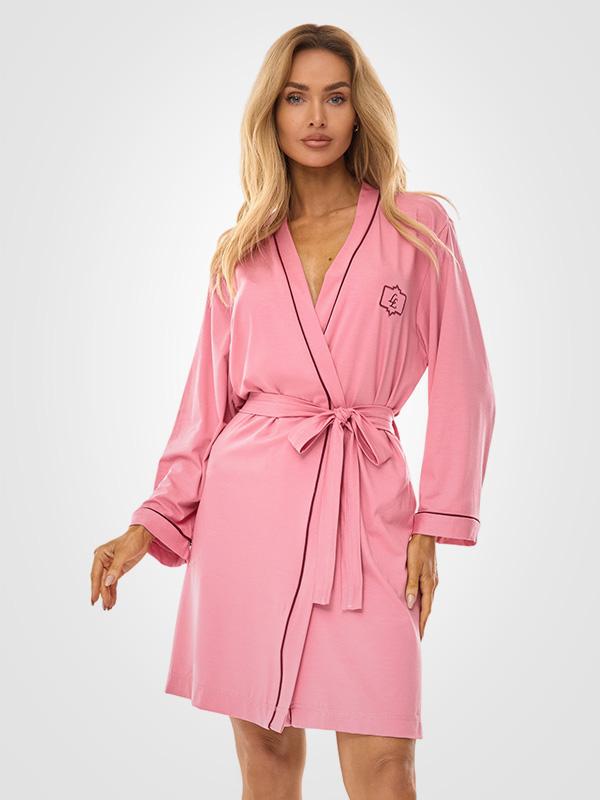 L&L Viscose Dressing Gown Darcy Pink