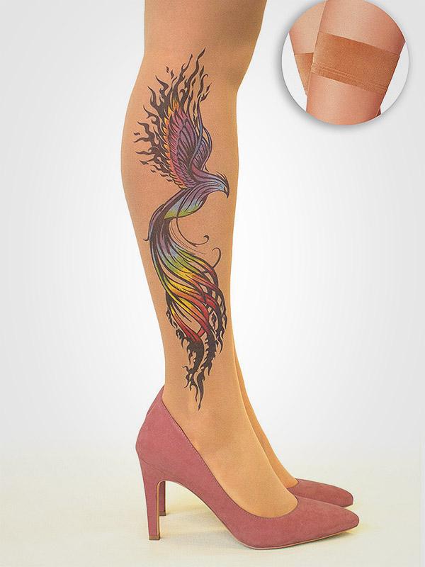 Stop & Stare prilipinamos kojinės su tatuiruote "Firebird 20 Den Sun"