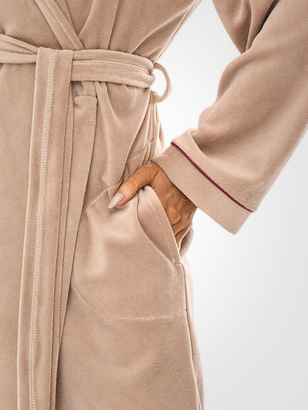 L&L Long Cotton Robe Virga Long Beige Velour
