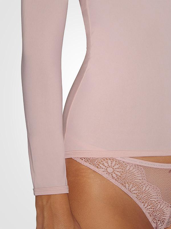 Ysabel Mora mikrofibros marškinėliai ilgomis rankovėmis "Odily Dusty Pink"