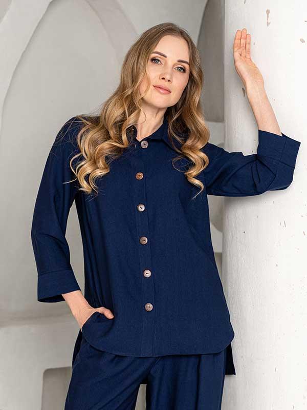 Lega Viscose Shirts Vestina Dark Blue
