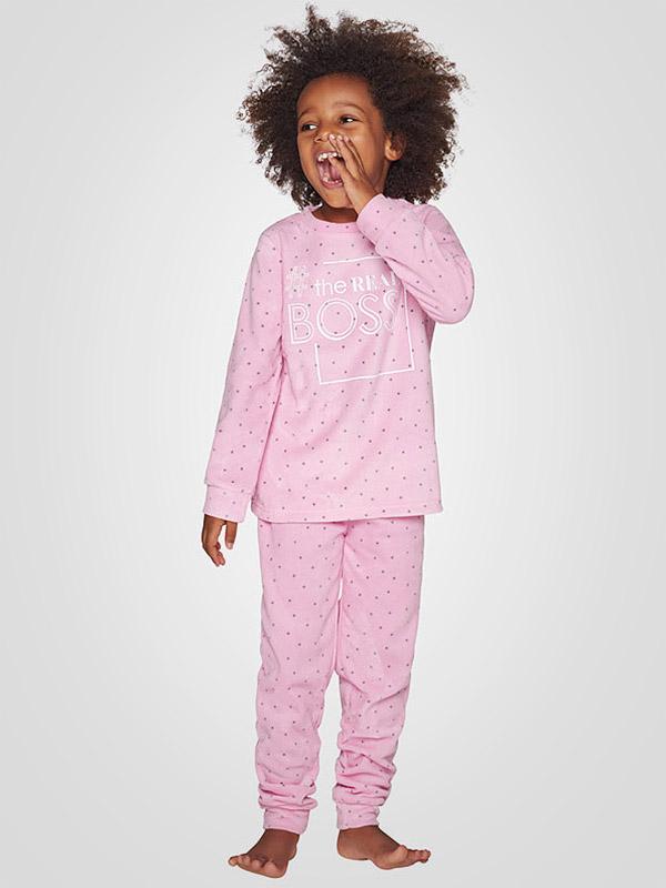 Muydemi мягкая детская пижама "Boss Girl Light Pink - White - Grey"