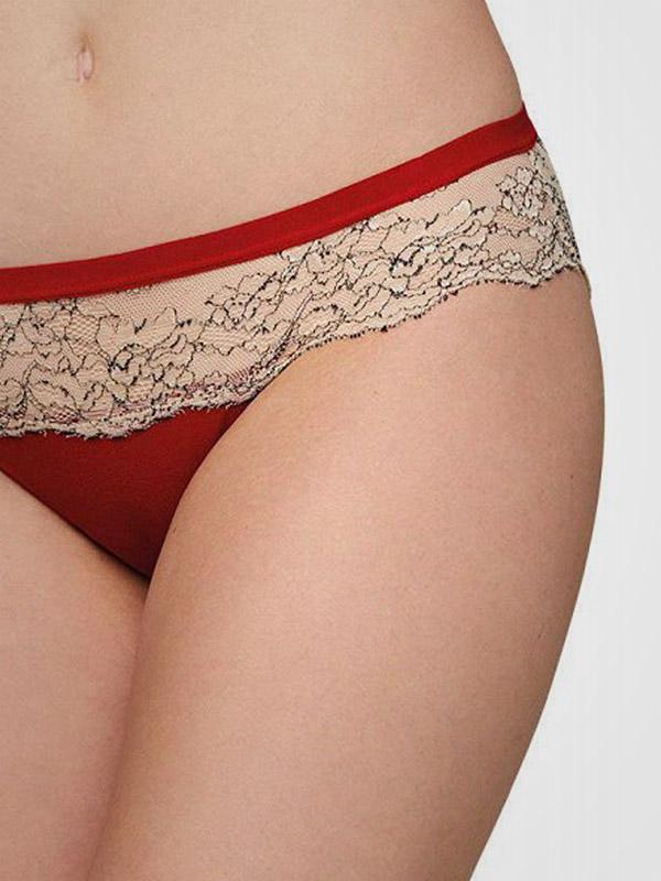 Ysabel Mora puošnios kelnaitės su nėriniais "Marilyn Mini Nude - Red"