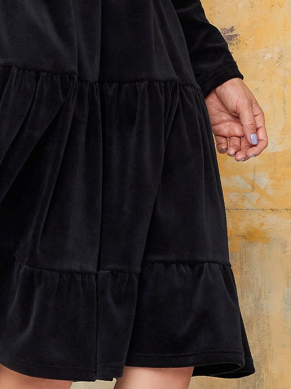 Lega Cotton Dress Joyce Black Velour