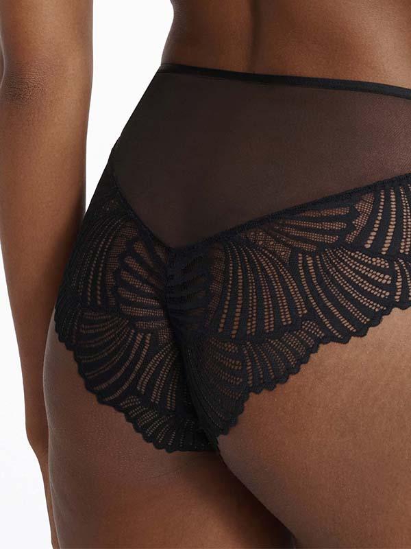 Esotiq High-waisted Panty With Lace Inspire Black - Nude