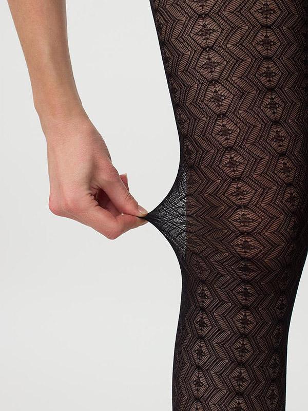Giulia Patterned Tights Tissue N. 3 20 Den Nero