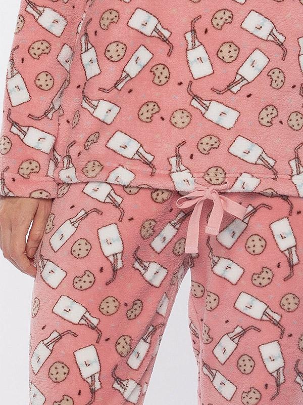 Muydemi ilga minkšta švelni pižama "Cookies Pink - White"