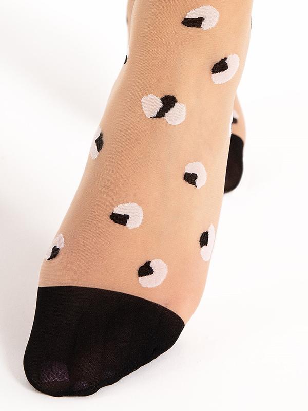 Fiore носочки с узорами "Pop Up 15 Den Nude - Black - White"