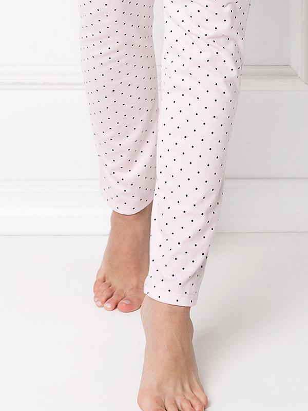 Aruelle medvilninė pižama "Grace Long Grey - Pink - Black Dots"