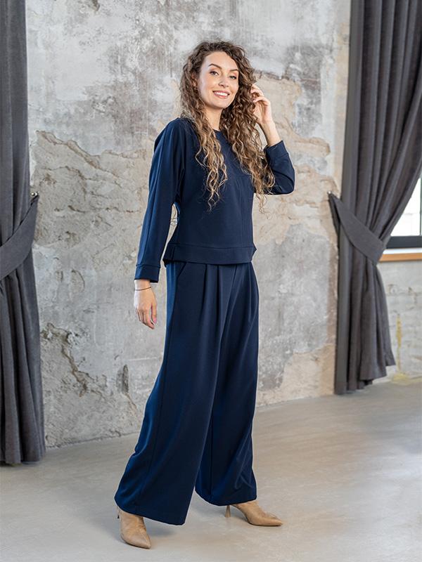 Lega широкие брюки из вискозы "Reyna Navy"