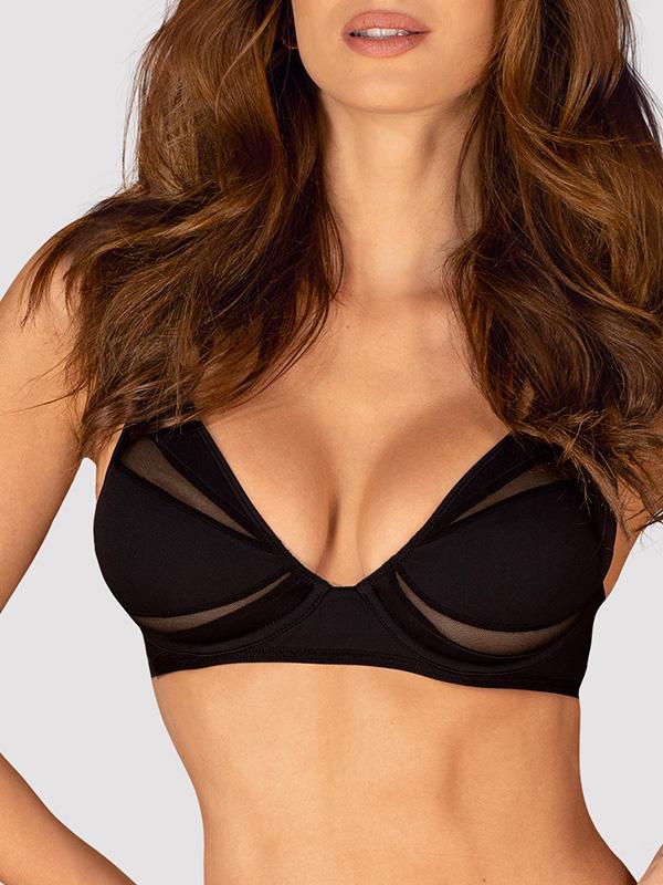 Obsessive комплект нижнего белья из 2 частей с тюлевыми вставками "Chic Amoria Black"