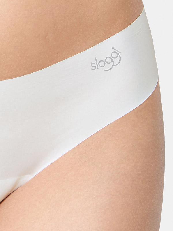 Sloggi 2 lazeriu kirptų mikrofibros kelnaičių stringų komplektas "Zero Microfibre H Hipstring Cream"