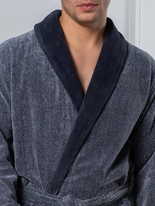 Belmanetti Men's Double-layered Robe Glendale Grey Melange