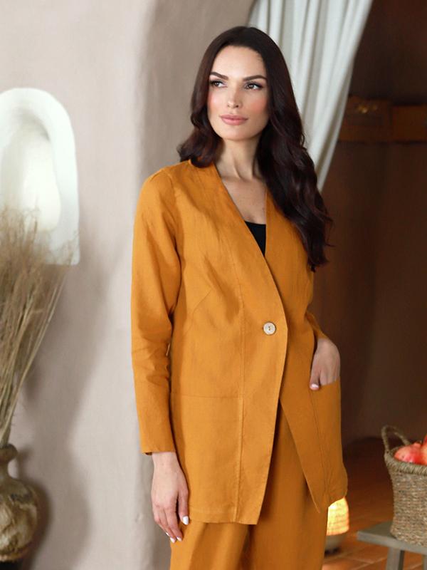Lega Linen Jacket Krista Yellow
