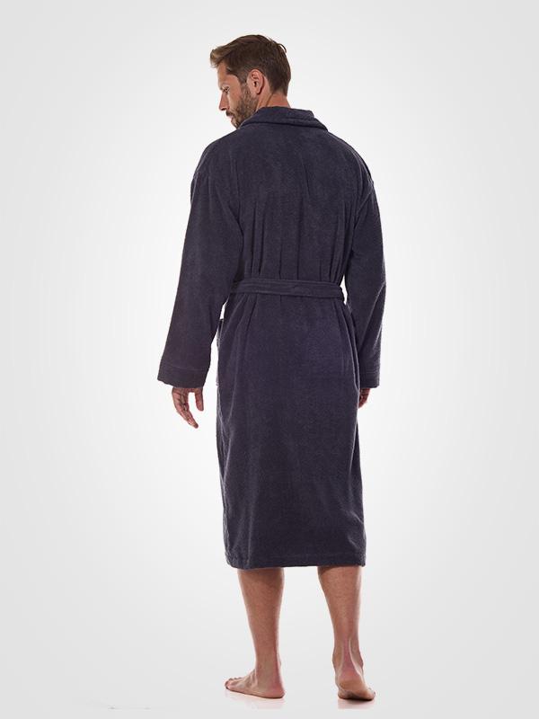L&L Men's Cotton Dressing Gown Robert Anthracite