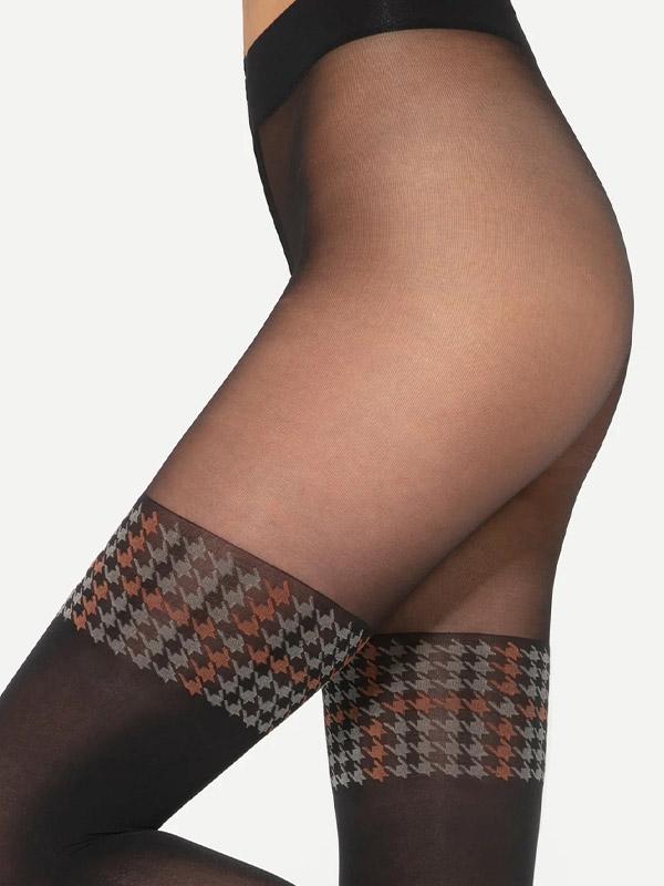 Gatta Tights with Stocking Imitation Girl Up 41 20-60 Den Black - Fox