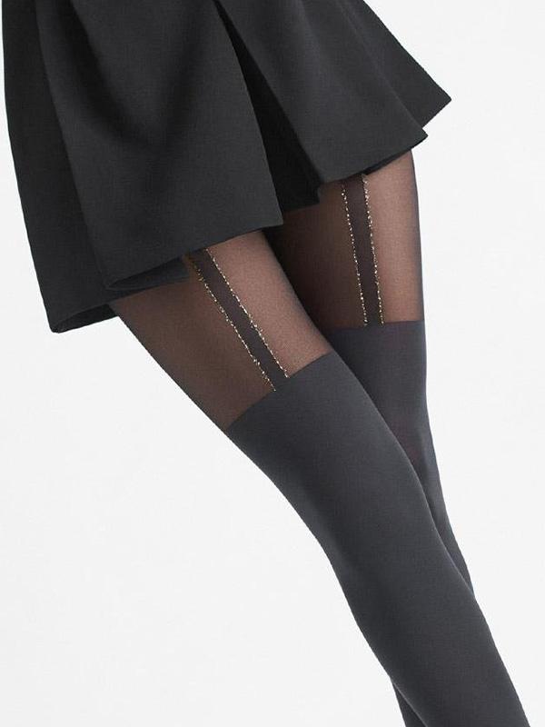 Marilyn pėdkelnės su kojinių imitacija "Zazu B11 20-60 Den Black - Silver"